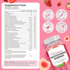 Multivitamin for Women, Womens Multivitamin Gummies with Minerals, Biotin + Zinc + Vitamins B6, B12, C, D & E,100% Natural Strawberry Flavor,No Sugar,60 Gummies