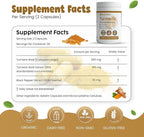 Turmeric Curcumin Supplements 900mg- Highly Bioavailable Turmeric with Curcuminoids & Black Pepper Extracts -Supports Joint Health & Reduces Inflammation - Gluten Free & Non-GMO 60 Capsules