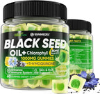 Black Seed Oil Gummies & Chlorophyll, Biotin 500mcg with Hydrolyzed Collagen, Raw Manuka Honey, Organic Cold Pressed - Ultimate Absorption for Skin, Hair & Nails, Digestive, Overall Health, 1 Pack