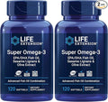 Life Extension Super Omega-3 EPA/DHA Fish Oil,Sesame Lignans & Olive Extract – Cognitive Health,Cholesterol Health Support,Gluten-Free,Non-GMO,120 Softgels,(Pack of 2)