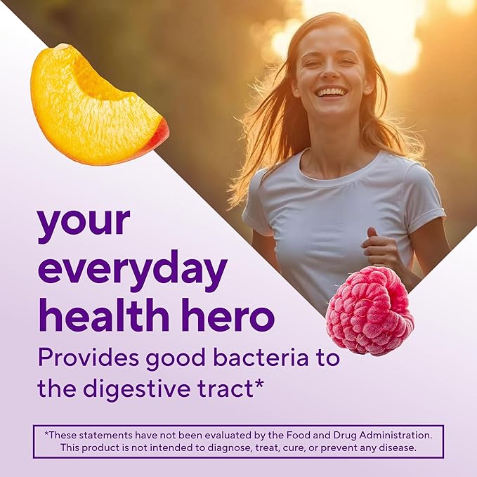 vitafusion Probiotic Gummy Supplements, Raspberry, Peach and Mango Flavors, Probiotic Nutritional Supplements With 5 Billion CFUs, 35 Day Supply, 70 Count