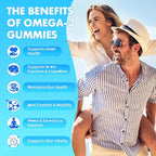 softbear Omega 3 Gummies for Women & Men & Kids Omega 3 Supplements 1200mg Vegan Omega 3 Fatty Acids DHA EPA with Vitamins Support Eye & Brain Health, Sugar Free, Strawberry Flavor 120 Count