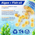 Vegan Omega-3 Gummies 1000mg + Turmeric - Omega 3 Fish Oil Alternative for Adults - Algae DHA 600mg & EPA 300mg, Vitamins A, C, E, Zinc & MSM, Sugar Free, 60 Cts