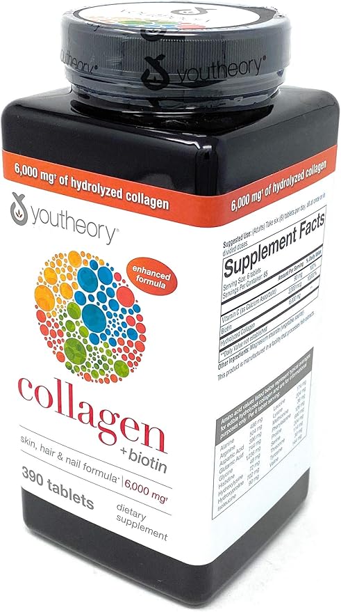 youtheory Collagen Plus Biotin, 390 Tablets (5 Pack)