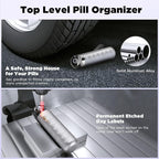 Zannaki Metal Travel Pill Organizer, Portable Waterproof Weekly Pill Box, Large Aluminum Alloy Pill Case Container, BPA Free 7 Day Daily Medicine Organizer Holder for Vitamin, Fish Oil, Supplement