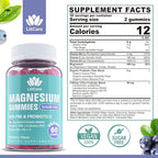 Magnesium Complex Gummies 400 mg for Women Men with Prebiotics and Probiotics, Triple Calm Magnesium Glycinate Malate Citrate Gummy Supplement for Relaxation & Digestive Health-Sugar Free, Vegan 120ct