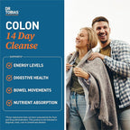 Dr. Tobias Colon Cleanse - Constipation Relief & Gut Health Support for Women & Men | 14 Day Colon Cleanser for a Gentle Colon Detox & Gut Flush 24 Capsules (1–2 Daily)