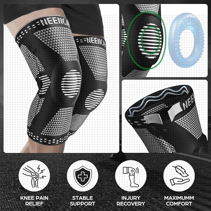 NEENCA Professional Knee Brace for Pain Relief, Medical Knee Support with Patella Pad & Side Stabilizers, Compression Knee Sleeve for Meniscus Tear, ACL, Joint Pain, Runner, Workout
