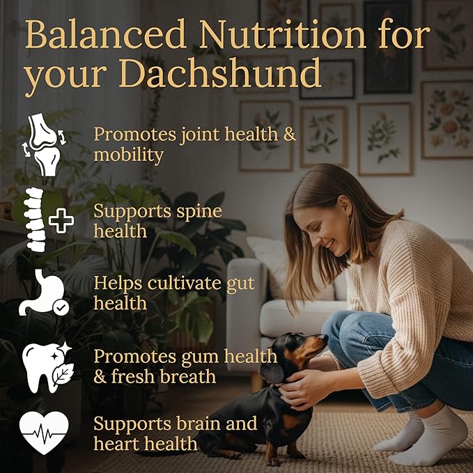 Multivitamins, Balanced Nutrition for Dachshund, 90 Count, Made in the USA with Real Bacon