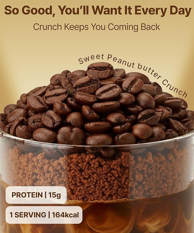 Coffee Protein Shake, 16 g Protein & High Fiber, Low Sugar, Keto-Friendly Meal Replacement powder with Korean Cookie Crumble (Soboro) 19.8 oz 14 servings