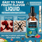 Cortisol Supplement for Women - 19-in-1 Liquid Cortisol Supplement w/Ashwagandha Magnesium L-theanine Phosphatidylserine Herbs - High Absorption Hormone Balanced for Women Drops - Sleep Focus, Non-GMO