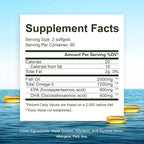 Noor Vitamins Halal Fish Oil, Halal Vitamins, Ultra Omega 3 Wild Peruvian Fish (800 mg EPA & 400 mg DHA) Heart, Brain & Joint Support, Non-GMO and Gluten Free (120 Count)