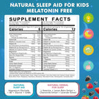 Kids Sleep Gummies with Magnesium Glycinate – Melatonin Free Bedtime Support for Kids – Calm & Relaxation with L-Theanine, GABA, Chamomile & Lemon Balm – Sugar Free Mixed Berry Flavor, 60 Gummies