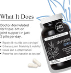 Durable Joints – w/UC-II Collagen + MSM – 2X as Effective as Glucosamine-Chondroitin – Joint Comfort, Flexibility & Mobility Support – Doctor Formulated, Made in USA, 2 per Day (180 Capsules)