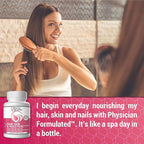 Healthy Hair Skin and Nails Vitamins for Men and Women - 7500 mcg Biotin, Amino Acids, Collagen and Hyaluronic Acid - 60 Capsules