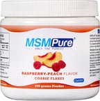 KALA HEALTH MSMPure Raspberry Peach Flavored Coarse MSM Powder Flakes – US-Made MSM for Joint Health, Skin Appearance, and Hair & Nail Support – 8.8 oz, Organic Sulfur