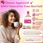 Dr. Lu's Happy Girl Tea | 100% Natural Herbal Tea for Hormone Balance, Menstrual, PMS, PCOS & Menopause | Antioxidant & Anti-Aging Rose Tea with Raspberry Leaf, Cranberries, Goji Berries & More