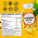 Feminine Balance Probiotics Gummies for Women - Vaginal Health & Women's pH Balance Natural Gummy Supplement with Cranberry Pineapple Powder - Sugar Free Gluten Free Vegan (Pack of 2)