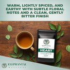 Elephantal Wellness Heart Herbal Tea – Herbal Loose Leaf Tea for Circulation & Cardiovascular Support with Hawthorn, Cinnamon, Ginger & Turmeric – Lightly Caffeinated Green Tea Blend, 2oz, 20 Servings