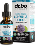 Adrenal Support Supplements Liquid Drops - Organic Adrenal and Focus Supplement, Cortisol Manager Adaptogen Adults, Ginkgo Biloba for Kids Calm - Natural Brain and Memory Fatigue Stress Attention 1oz