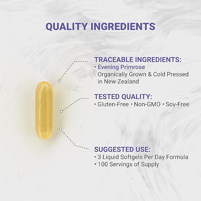 Naturalis Evening Primrose Oil (Cold Pressed) | 100% Natural from New Zealand | Non-GMO, Soy & Gluten Free, Zero Filler | 300 Mini-Softgels