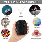 Medicine Pill Organizer Travel Pill Box for Purse Portable Pill Container Small Pill Holder Cute Pill Case Pocket Pharmacy with Labels(Black)