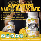 Magnesium Glycinate Gummies 2500mg - Sugar Free Magnesium Potassium Supplement with Vitamin D, B6, CoQ10 for Calm Mood & Sleep Support - 90 Pineapple Gummies