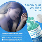 Magnesium Glycinate Gummies 1000mg - Sugar Free Magnesium Potassium Supplement with Vitamin D, B6, CoQ10 for Calm Mood & Sleep Support - 60 Blueberry Gummies -1 Pack