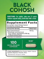Nature's Truth Black Cohosh | 100 Capsules | Root Extract | Non-GMO & Gluten Free Supplement