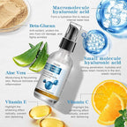 100% Pure Hyaluronic Acid Serum for Face Neck Body with Vitamin C Vitamin E for Skincare Hydrate, Moisturizer, Plump Skin, Reduce Wrinkles, Anti Aging Serum, 2 Oz