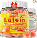 2 Pack Lutein and Zeaxanthin Supplements Gummies (25mg) Vitamins A, C, E, Bilberry, Astaxanthin - Coconut Oil for Better Absorption - for Adults & Teens Vision, Eye, Brain, Skin - Vegan, Sugar Free