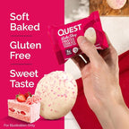 Quest Nutrition Frosted Protein Cookies, Strawberry Cake, <1g Sugar, 5g Protein, 1g Net Carbs, Gluten Free, 8 Cookies