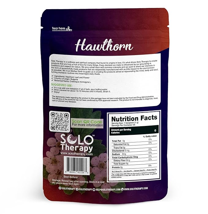 Hawthorn Leaves and Flowers - 56 grams - Cut and Sifted - Herbal Tea - Resealable Bag - 56 grams - Premium Quality (Hawthorn Leaf & Flower)