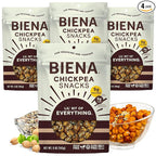 Biena Crispy Roasted Chickpea Snacks, Lil’ Bit of Everything, High Protein Snacks, High Fiber Snacks, Gluten Free, Plant-Based, Non-GMO, Healthy Snacks for Adults and Kids, 4-Pack 5 Ounce Bags