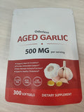 NIFEISHI Aged Garlic Extract Capsules, (300 Count) 500mg Odorless, Garlic Supplement, 2-Year Matured for Overall Wellness, Non-GMO, Gluten-Free, Vegetarian