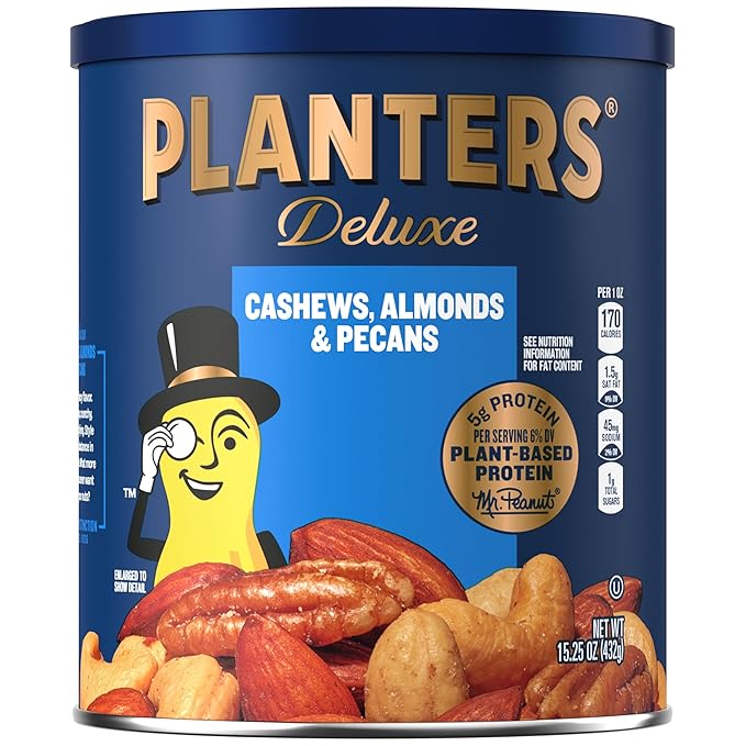 PLANTERS Select Cashews, Almonds & Pecans, 15.25 oz Resealable Container - Salted Nuts - Kosher