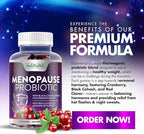 Menopause Supplements for Women - Menopause Probiotic Gummy - Women’s Menopause Relief for Hot Flashes, Night Sweats & Mood Swings with Black Cohosh & Cranberry - Non-GMO, Vegan - 60 Gummies