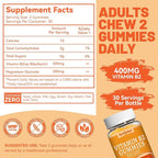 Vitamin B2 Gummies,Riboflavin 400mg Supplement with Magnesium for Adults,B2 Gummies for Migraine Relief* & Nervous System Support*,Vegan - 60 Counts