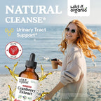 Wild & Organic Cranberry Concentrate Liquid Drops - Urinary Tract Support with Cranberry Supplement for Women & Men - 500 mg Extract per Serving - Vegan, Sugar & Alcohol-Free - 4 fl oz