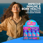 Vitamin Energy Vitamin D Extra Strength Energy Shot Mixed Berry 24 Pack, 260mg Natural Caffeine, B-Complex, Vitamin D, Wellness Support, Keto, Zero Sugar, Gluten-Free Vegan Kosher, 1.93 fl oz