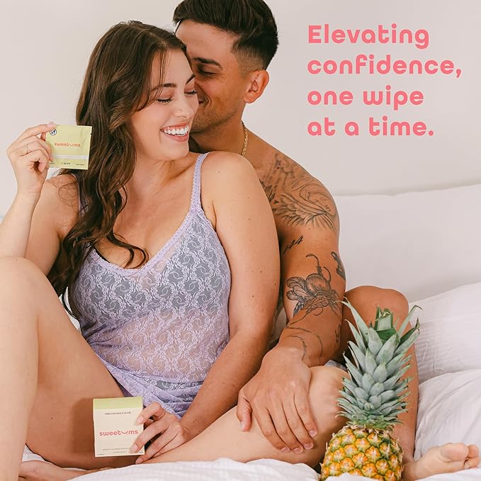 Sweetums Feminine Wipes For Women, Individually Wrapped - pH Balanced Flavored Intimate Wipes - Pack of 10 (Pina Colada)