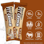 FITCRUNCH Snack Size Protein Bars, 6-Layer Baked Bar, 3g of Sugar & Soft Cake Core (18 Bars, Cinnamon Twist)