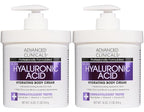 Advanced Clinicals Hyaluronic Acid Moisturizer Body Cream With Vitamin E | Hydrating Cream & Body Lotion For Women & Men To Help Improve Look of Wrinkles, Dry Skin, Crepey Looking Skin, 16OZ, 2-Pack
