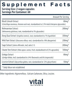 Vital Nutrients Menopause Support - Vegan Supplement for Women - Herbal Complex with Black Cohosh and Vitex Tree Berry for Hormone Balance Support* - Gluten, Dairy, Soy Free - 120 Capsules
