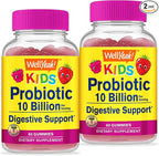 WellYeah Probiotics for Kids Gummies 2 Pack -10 Billion CFU -for Gut Health, Immune Health and Digestive Support -Berry Flavor Chewable Supplement -Vegetarian, Non GMO - 60 Gummies