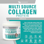 CB Supplements Multi Collagen Protein – Hydrolyzed Collagen for Joint, Skin, Gut, Hair & Nail Health – Unflavored Powder with Types I, II, III, V & X – Grass-Fed & Clean – 58 Servings