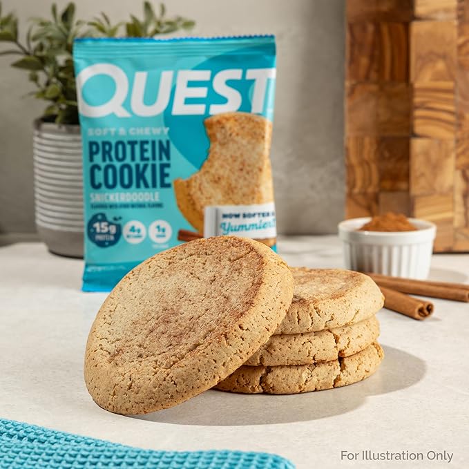 Quest Nutrition Snickerdoodle Protein Cookie, 15g Protein, 1g Sugar, 4g Net Carbs, Keto Friendly, High Protein, Low Carb; 12 Count