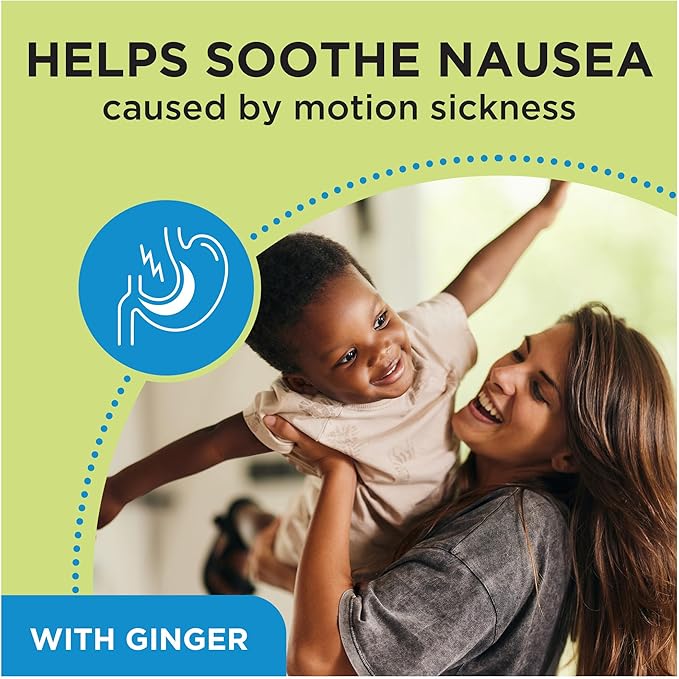 From the Makers of Dramamine, Advanced Herbals Ginger & Ashwagandha Lozenges, for Nausea Relief & Stress Support, Tropical Fruit and Ginger Flavor, 20 Count