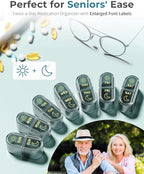 Pillex Pill Organizer 2 Times a Day, AM PM Pill Box 7 Day, Weekly Medicine Organizer with Large Capacity, Travel Pill Case for Medication, Vitamins, Fish Oils, Supplements (Easy to Use, Portable)