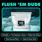 DUDE Wipes On-The-Go Mint Chill Travel Wipes - 30 Count (Individually Wrapped) - Extra-Large Adult Flushable Wipes - Infused with Tea Tree Oil, Vitamin E, and Aloe - Septic and Sewer Safe